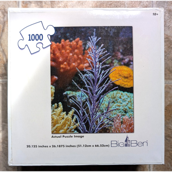 Big Ben Hasbro 1000 Piece Jigsaw Puzzle Coral Ocean Underwater Scene New! - Picture 2 of 2